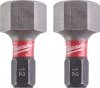 2x Milwaukee Bit Shockwave Hex12 25mm